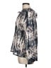 Daytrip Metallic Silver Long Sleeve Blouse Size L - photo 5