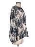 Daytrip Metallic Silver Long Sleeve Blouse Size L - photo 4
