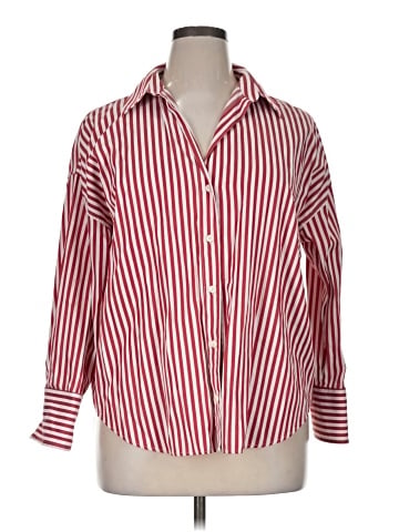 Zara 3/4 Sleeve Button-Down Shirt (view 1)