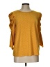 Adrianna Papell Yellow 3/4 Sleeve Top Size L - photo 1
