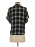 Olivaceous 100% Rayon Plaid Black Short Sleeve Blouse Size S - photo 2