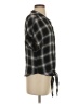 Olivaceous 100% Rayon Plaid Black Short Sleeve Blouse Size S - photo 4