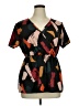Shein Curve 100% Polyester Black Short Sleeve Blouse Size 12 - photo 1