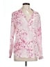 Mossique 100% Silk Floral Pink Blouse Size L - photo 1