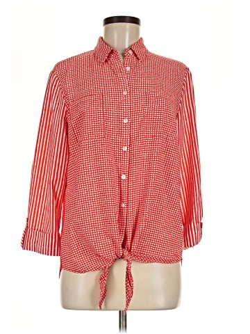 Jones New York Signature 3/4 Sleeve Button-Down Shirt (view 1)