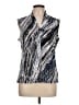 Nine West Metallic Silver Sleeveless Blouse Size L - photo 1