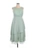 Unbranded 100% Polyester Solid Green Cocktail Dress Size 14 - photo 1