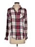 Miami 100% Cotton Plaid Red Long Sleeve Button-Down Shirt Size S - photo 1