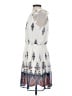 Suzy Shier 100% Polyester Print White Casual Dress Size S - photo 5