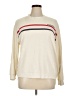 POPSUGAR Stripes Ivory Sweatshirt Size XL - photo 1