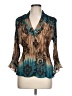 Jaipur 100% Polyester Teal 3/4 Sleeve Blouse Size L - photo 1