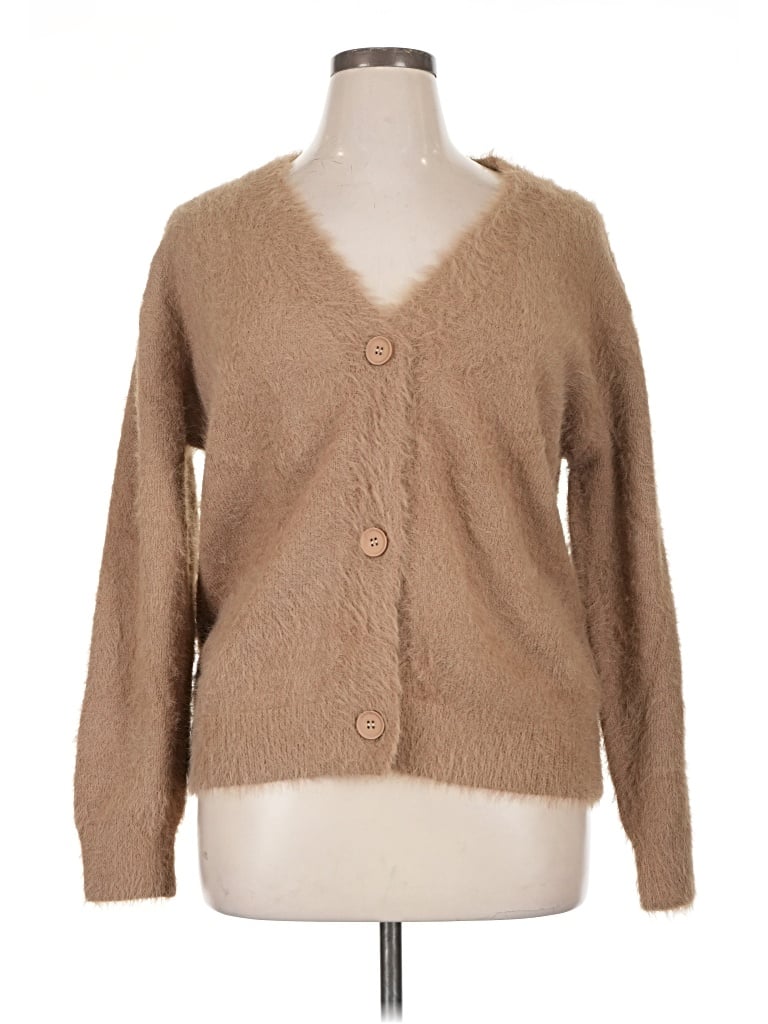 Pre-owned Unbranded Cardigan Sweater In Tan