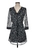 H&M 100% Polyester Print Black Casual Dress Size 4 - photo 1