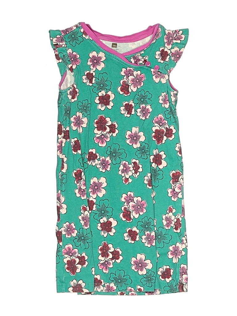 Pre-owned Tea Kids' Dress In Green
