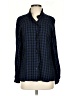 CAbi 100% Rayon Checkered-gingham Blue Long Sleeve Button-Down Shirt Size S - photo 1