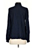 CAbi 100% Rayon Checkered-gingham Blue Long Sleeve Button-Down Shirt Size S - photo 2