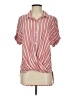 BCBGeneration 100% Rayon Stripes Pink Short Sleeve Blouse Size S - photo 1