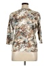 Basic Editions Floral Brown 3/4 Sleeve T-Shirt Size XL - photo 2