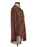 Olivaceous Polka Dots Brown Long Sleeve Blouse Size S - photo 4