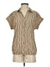 Adrienne Vittadini Animal Print Tan Short Sleeve Blouse Size S - photo 1