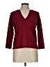 Griffen 100% Cashmere Solid Red Burgundy Cashmere Pullover Sweater Size L - photo 1