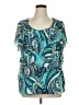 Apt. 9 100% Nylon Teal Short Sleeve Blouse Size 1X - photo 1