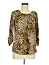 Notations Animal Print Gold 3/4 Sleeve Blouse Size M (petite) - photo 1
