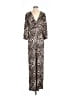 BCBGMAXAZRIA 100% Polyester Animal Print Brown Jumpsuit Size M - photo 1
