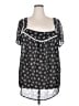 Torrid 100% Polyester Black Short Sleeve Blouse Size 3X Plus (3) - photo 1