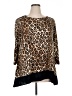 Ruby Rd. Animal Print Brown 3/4 Sleeve Blouse Size 1X - photo 1