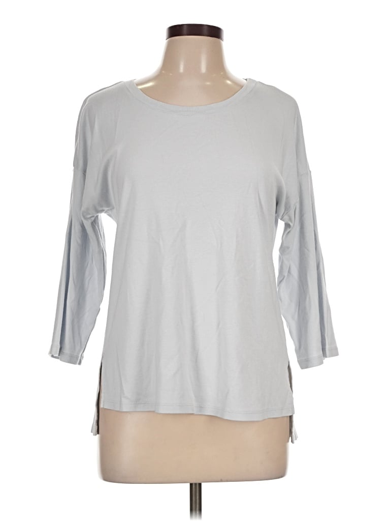 Pre-owned Three Dots 3/4 Sleeve T-shirt In Silver