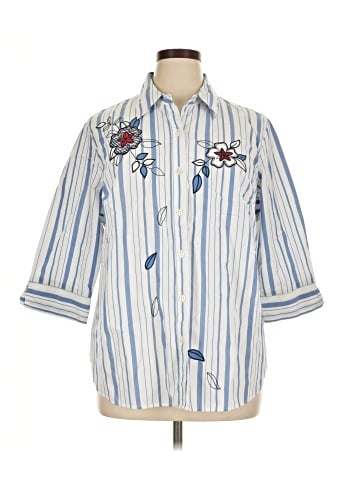 Napa Valley 3/4 Sleeve Button-Down Shirt (view 1)