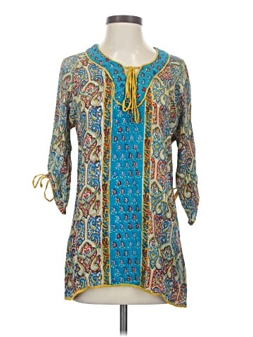Tolani 3/4 Sleeve Silk Top (view 1)