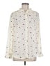Faded Glory 100% Polyester Hearts Ivory Long Sleeve Blouse Size M - photo 1