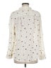 Faded Glory 100% Polyester Hearts Ivory Long Sleeve Blouse Size M - photo 2