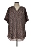 Worthington 100% Polyester Brown Short Sleeve Blouse Size L - photo 1