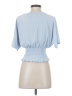Haute Monde Blue Short Sleeve Top Size S - photo 2