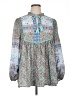 Unbranded 100% Polyester Blue Long Sleeve Blouse Size XL - photo 1