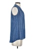 Rose + Olive Polka Dots Blue Sleeveless Blouse Size S - photo 4