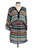 Tolani 100% Polyester Chevron-herringbone Blue Casual Dress Size M (estimated) - photo 1