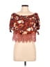 iris 100% Rayon Burgundy Short Sleeve Blouse Size L - photo 1