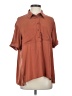 Lyssé Brown Short Sleeve Blouse Size S - photo 1