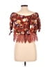 iris 100% Rayon Burgundy Short Sleeve Blouse Size L - photo 2