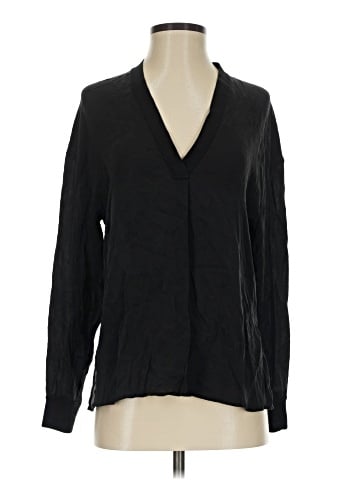 Vince. Long Sleeve Silk Top (view 1)