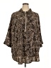 Catherines Animal Print Brown 3/4 Sleeve Blouse Size 2X - photo 1