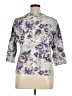 Basic Editions Floral Gray 3/4 Sleeve T-Shirt Size XL - photo 2