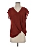 Pleione 100% Polyester Burgundy Short Sleeve Top Size S - photo 1