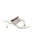 Jack Rogers 100% Leather Silver Heels Size 8 1/2 - photo 1