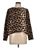 Zara Basic Animal Print Brown Long Sleeve Blouse Size L - photo 1