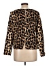 Zara Basic Animal Print Brown Long Sleeve Blouse Size L - photo 2